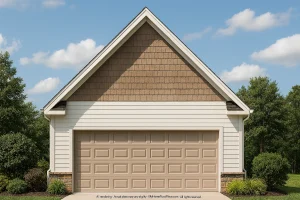 Traditional 2-Bay Garage Floor Plan with CAD Blueprint Design