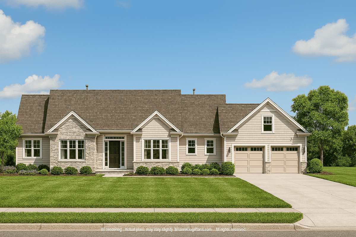 Traditional Craftsman Home Blueprint with CAD Floor Plans
