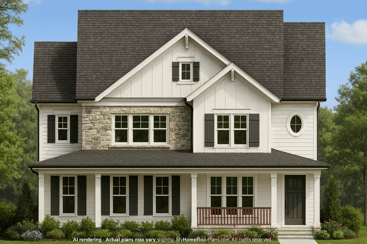 Modern Craftsman Home Plan with 4 Bedrooms, Vaulted Ceilings & CAD Blueprints