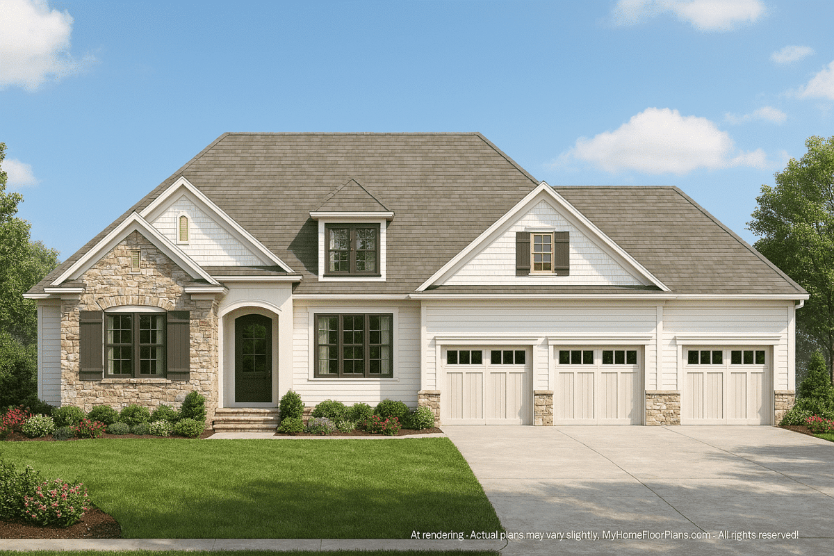 Versatile 1.5-Story House Plan with Craftsman Design & 4 Bedrooms