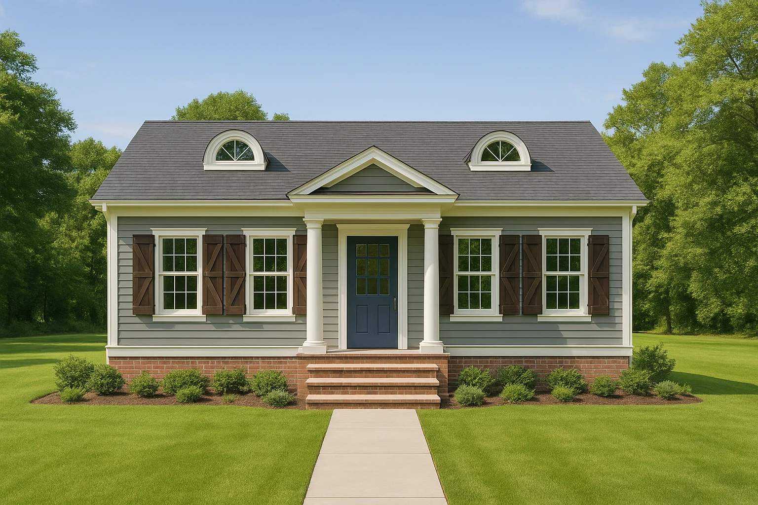 Modern Craftsman Home Plan with 2 Bedrooms and Floor Plan
