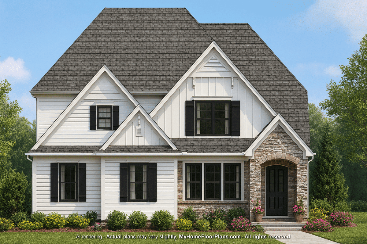 Beautiful 2.5-Story House Plan with Craftsman Charm & CAD Blueprints
