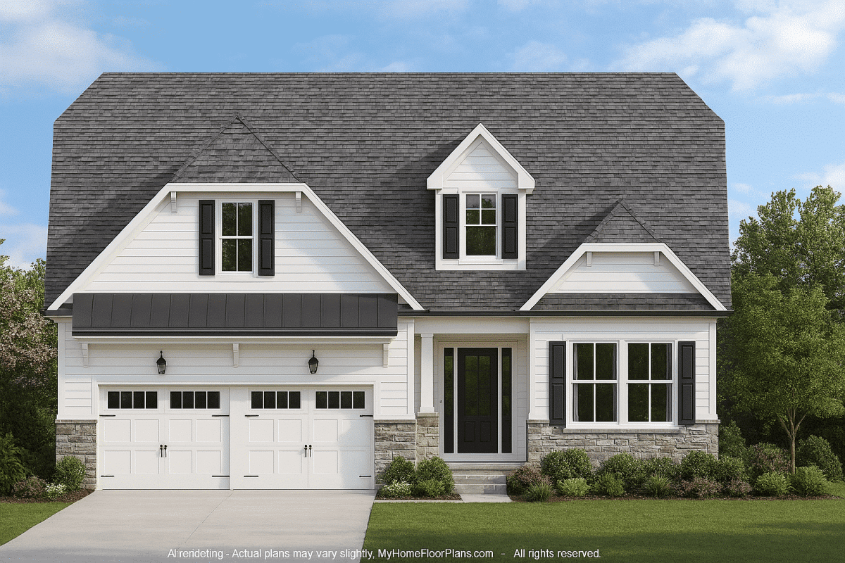 Craftsman-Style Home Plan 3-Bedroom CAD Blueprint Designs
