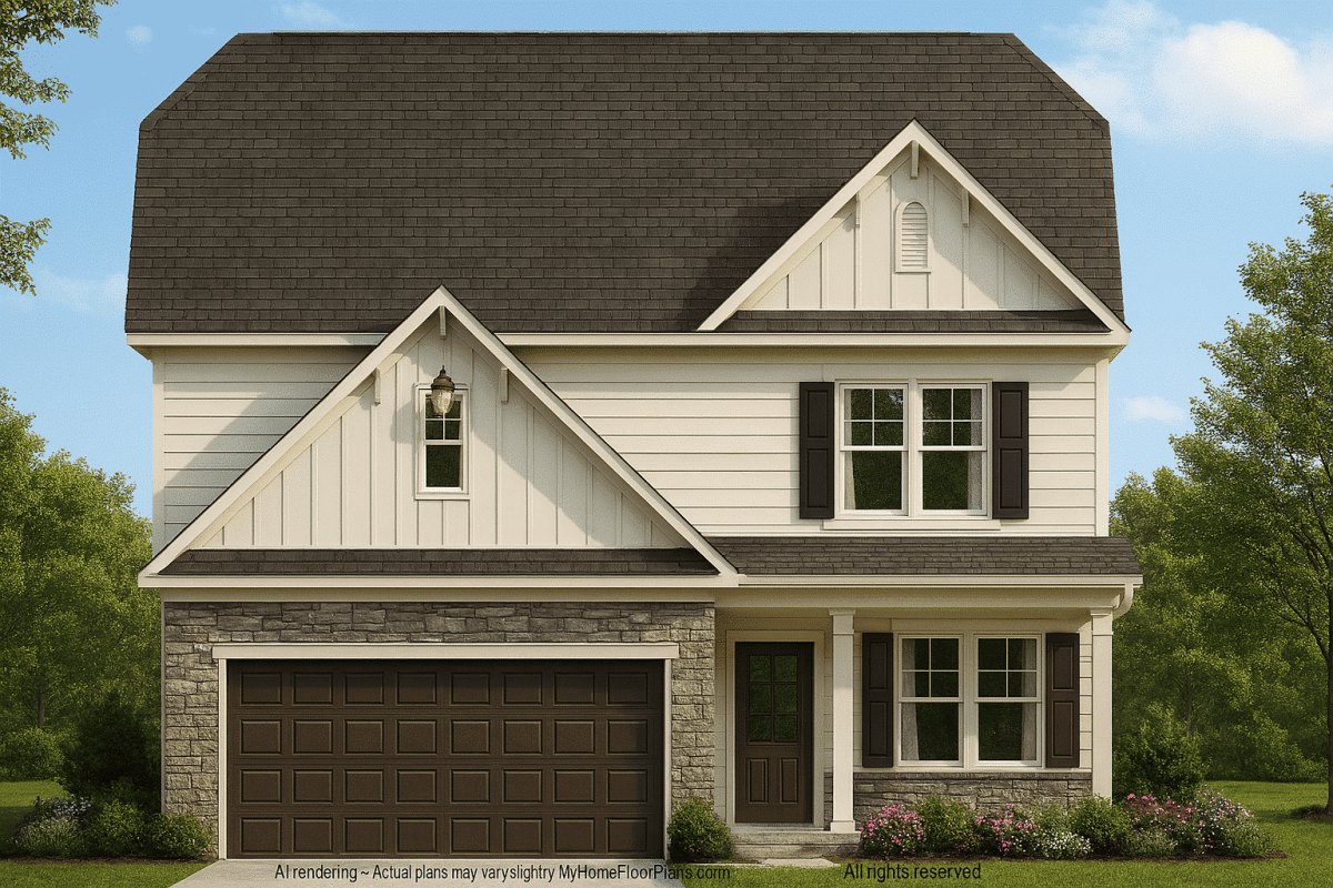 Craftsman Home Plan 2-Story Floor Plan with 4 Beds & CAD Designs