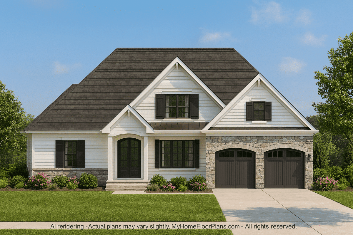 Craftsman Home Plan Stylish Floor Plan with Basement