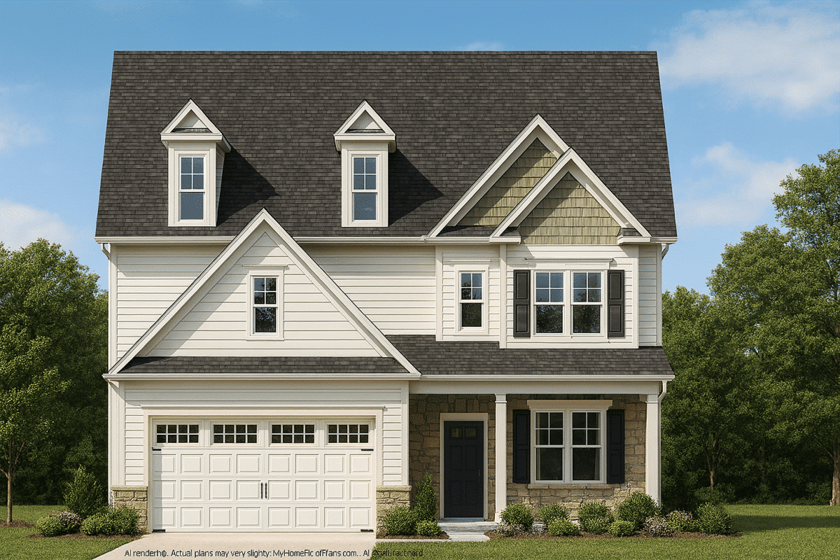 Elegant 2.5-Story House Plan with Modern CAD Blueprints