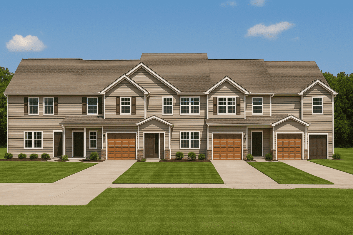 Modern 5-Unit Townhome Floor Plan with CAD Architecture Designs