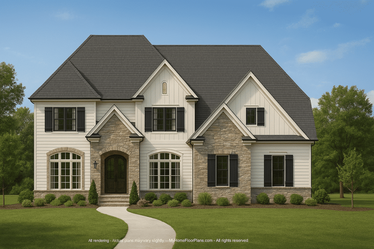 Elegant 2.5-Story House Plan with Traditional Craftsman Charm