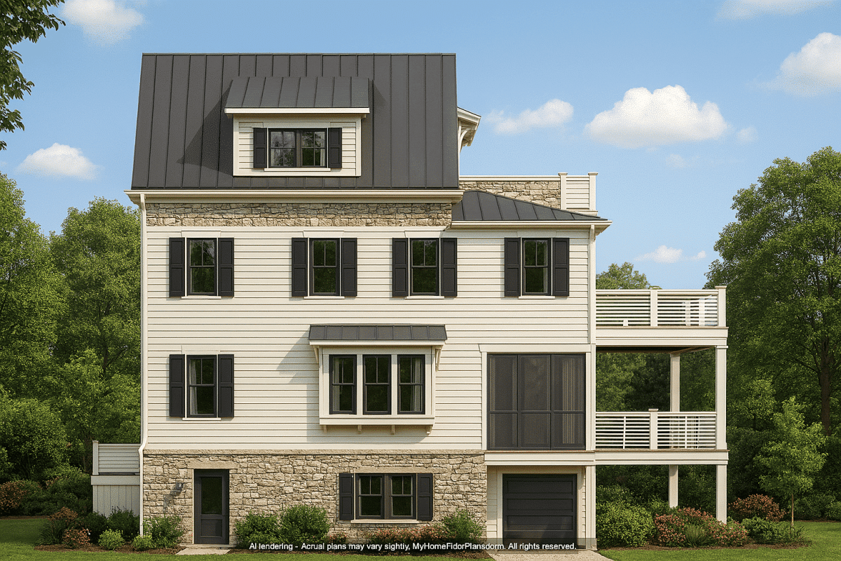 Modern Coastal Home Plan with Architecturally Unique Blueprint Designs