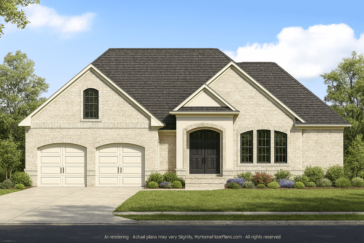 Modern Suburban Home Plan with Blueprint and CAD Designs