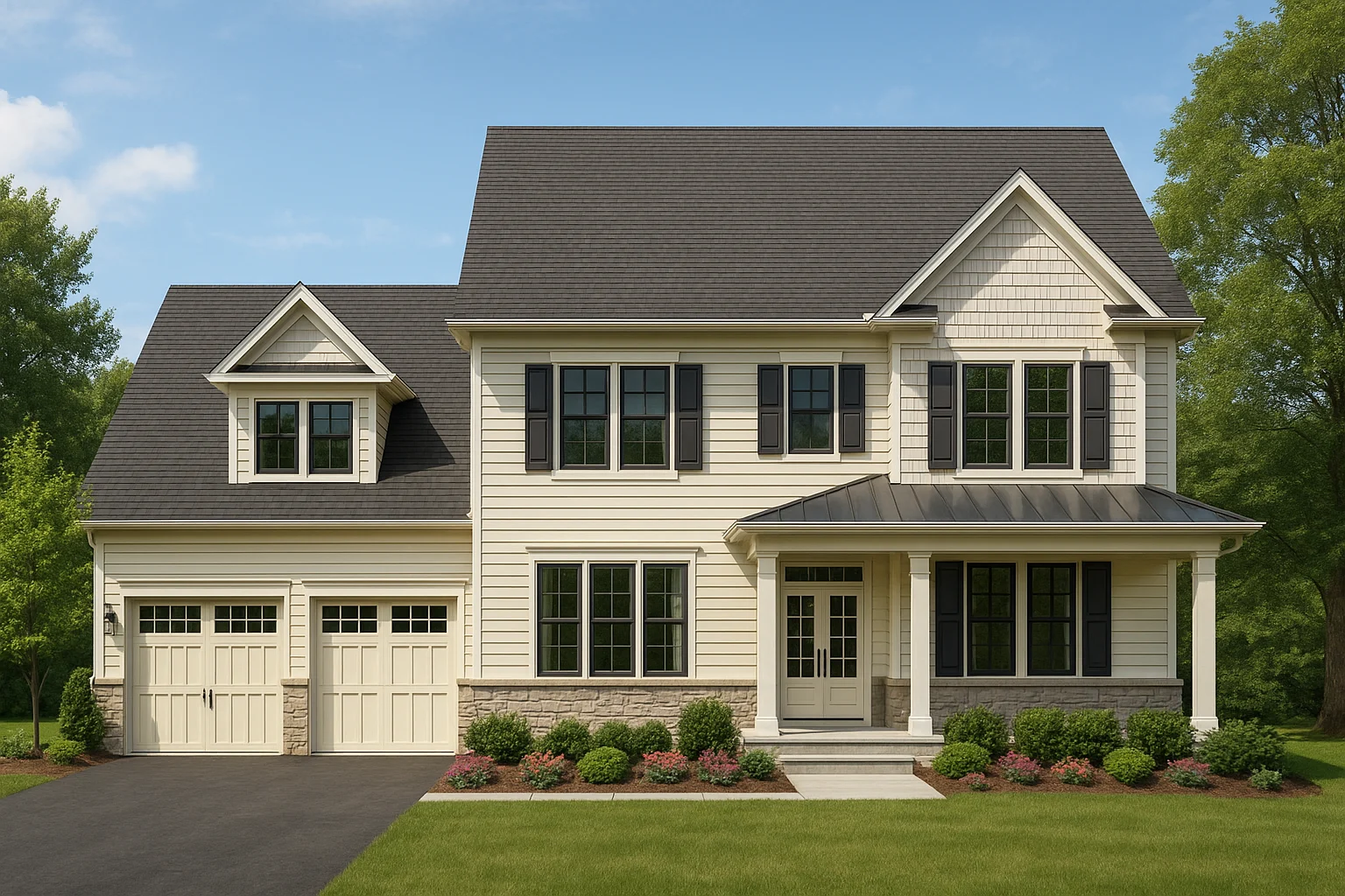 Stylish 2-Story Home Floor Plan with Craftsman Details & 2-Car Garage