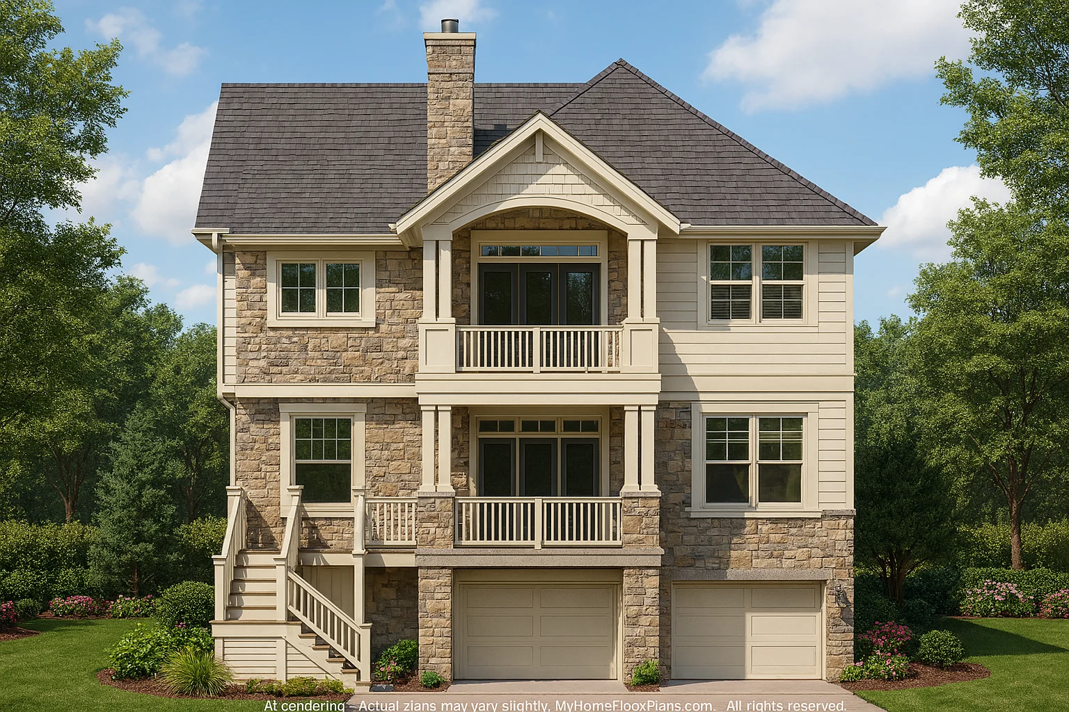 Modern Beach House Plan with 2 Stories, 4 Bedrooms & CAD Files