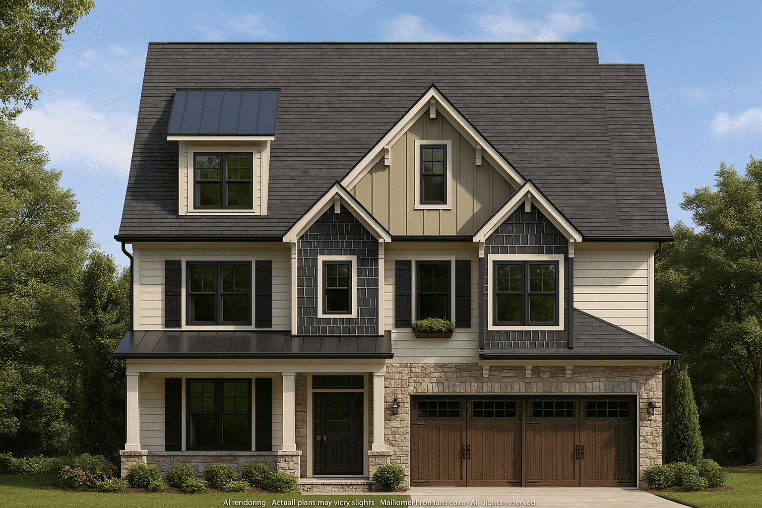 11-1616 HOUSE PLAN - Beautiful House Plan with Architectural Details & CAD Designs 2 Beautiful 2-Story House Plan with Craftsman Architectural Details