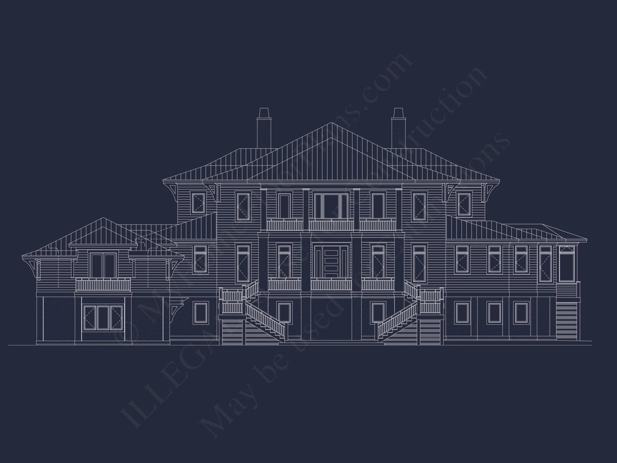 Luxury 2-Story House Plan with 5 Bedrooms & Modern Craftsman Design