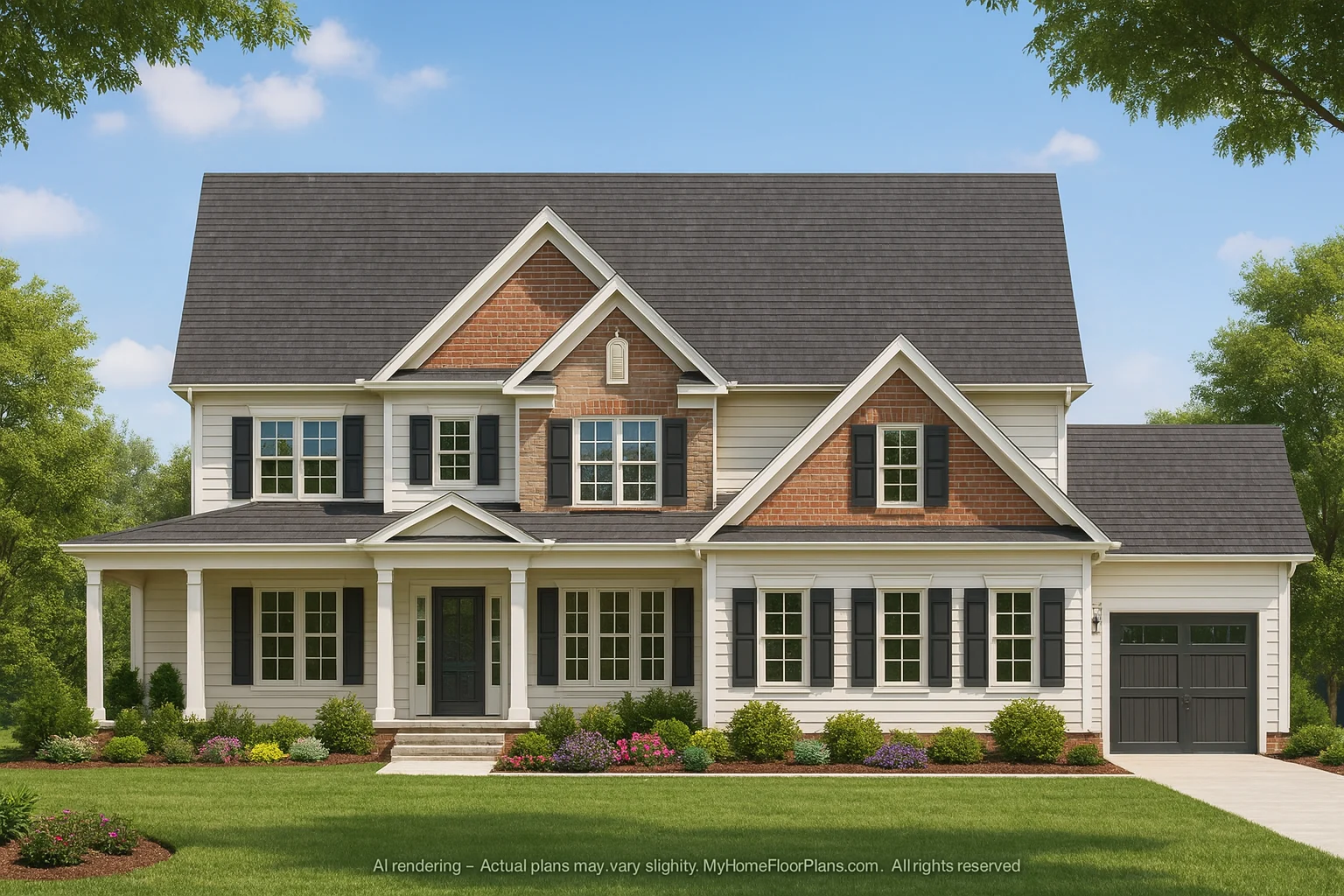 16-1481 HOUSE PLAN - Elegant 2.5 Story House Plan with Spacious CAD Designs 2 Elegant 2.5 Story Home Plan with Spacious CAD Designs