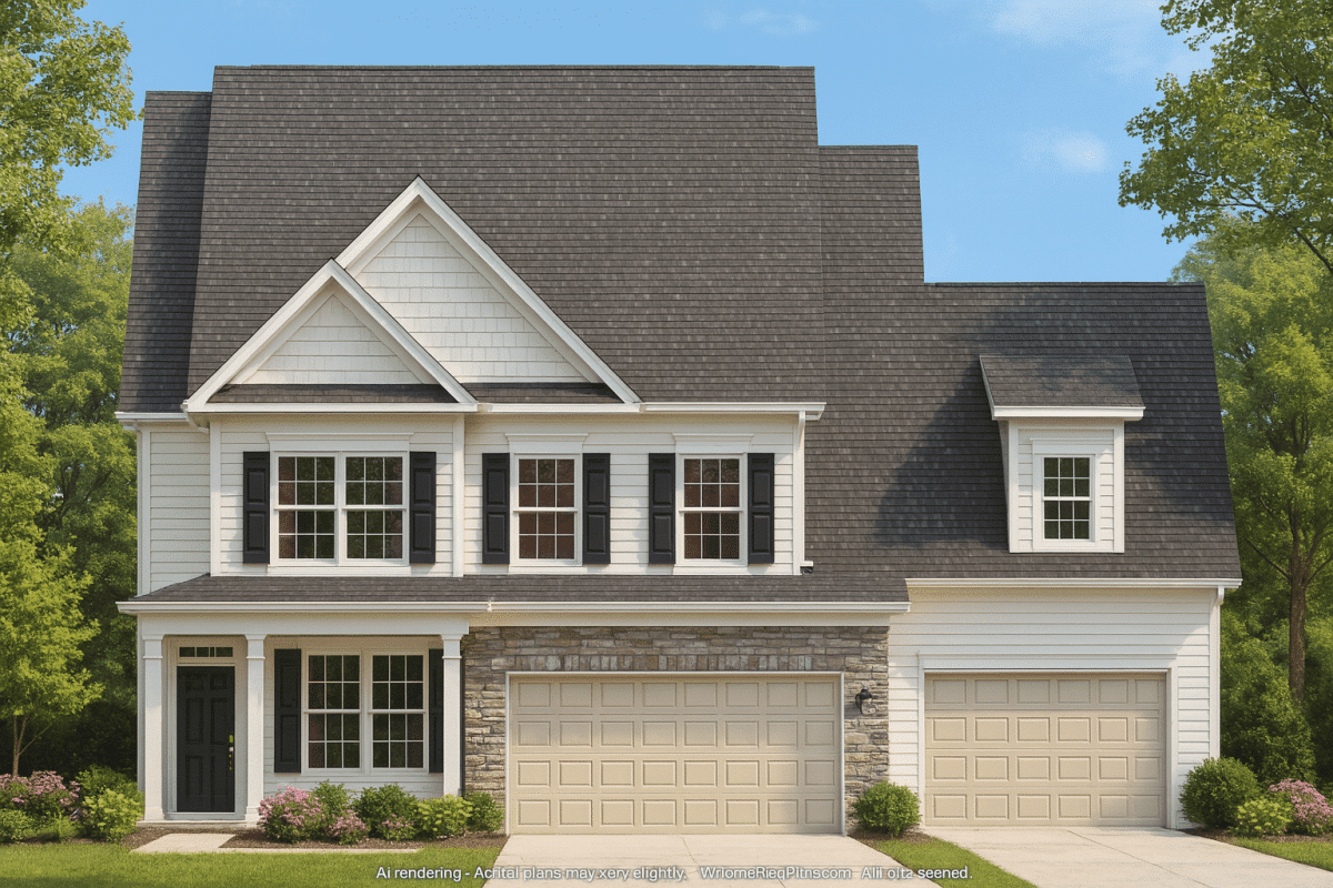 Stylish 2-Story House Plan with Colonial Farmhouse Charm