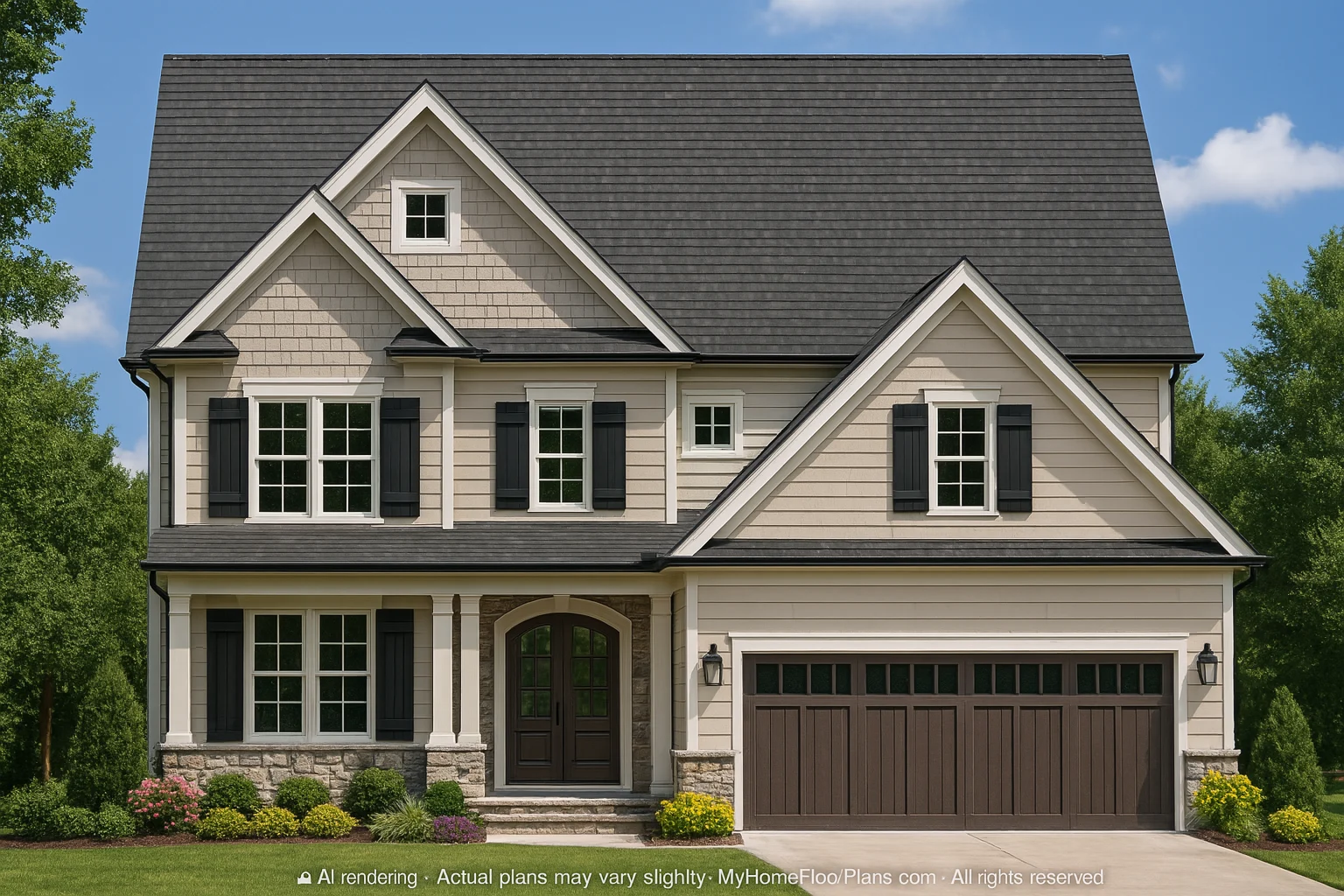 15-1579A HOUSE PLAN - Traditional Craftsman House Plan with 4 Bedrooms & 2-Car Garage 2 Traditional Craftsman Home Plan with 4 Bedrooms & 2-Car Garage