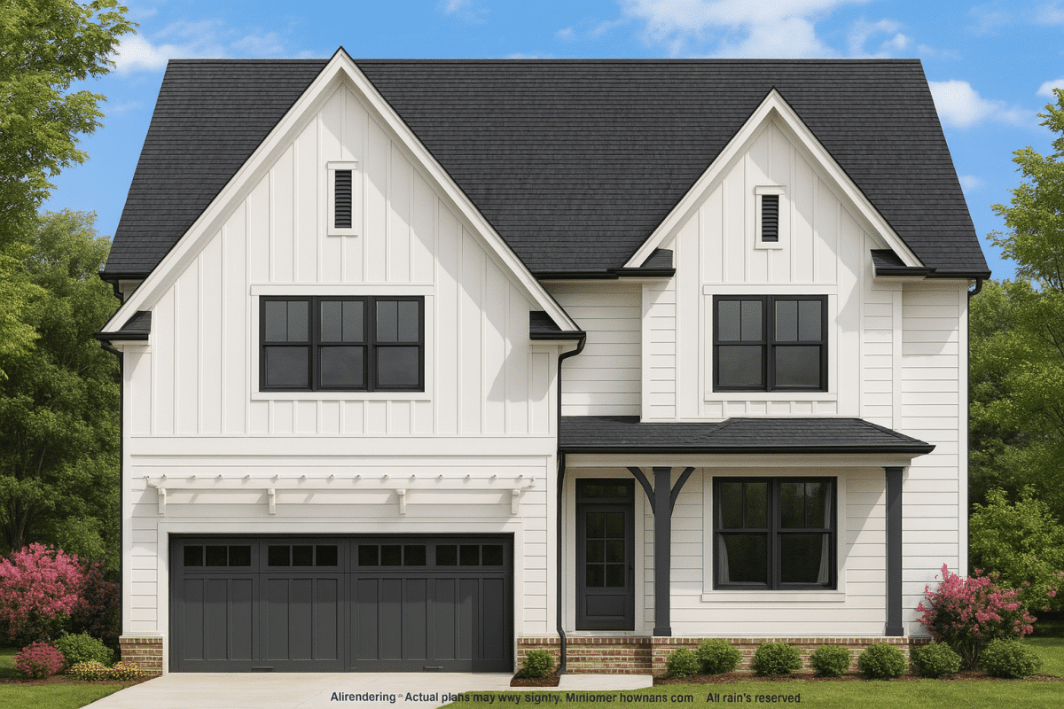 Modern Craftsman Home Plan with 2 Floors & Detailed Blueprint