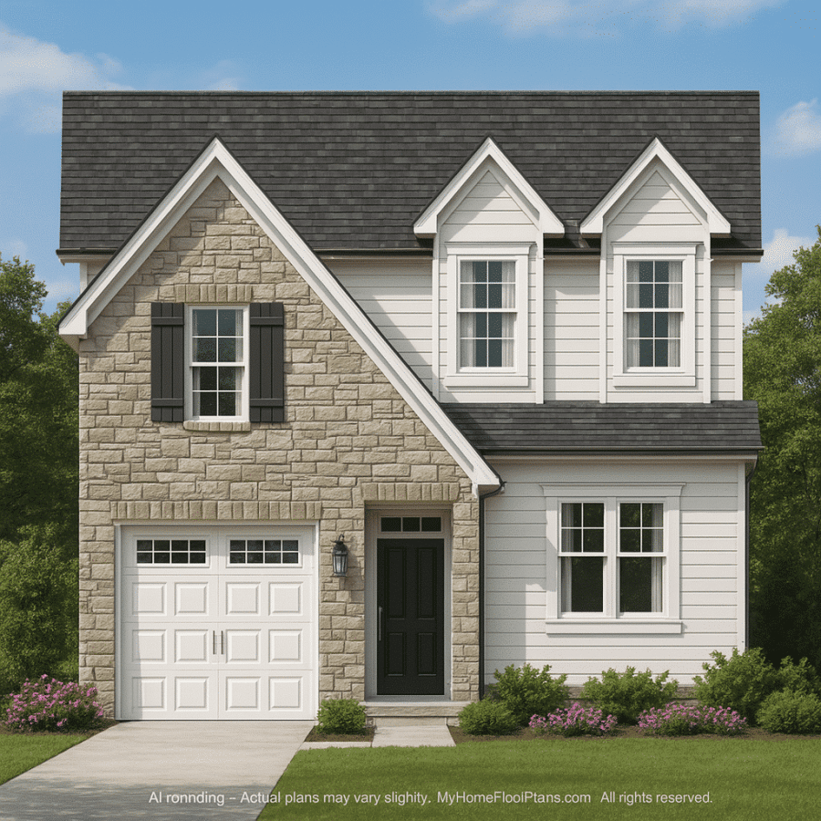 Craftsman Home Floor Plan with 2 Stories and CAD Blueprint Designs