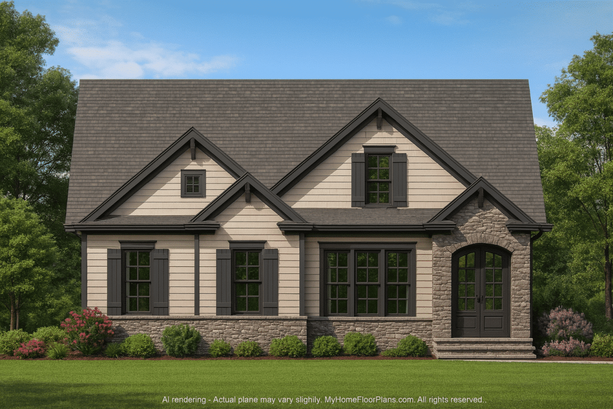 Traditional Craftsman Home Plan with 4 Bedrooms, Bonus Room & CAD Blueprints