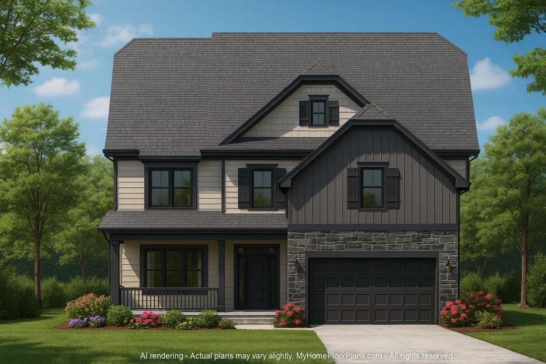 Beautiful 4-Bedroom Home Plan with Open Floor Designs & CAD Blueprint