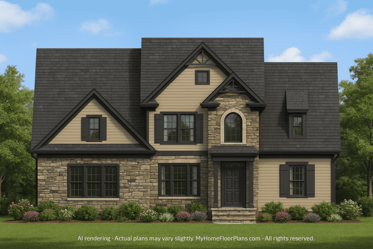 Customizable 2-Story Craftsman House Plan with Open Layout
