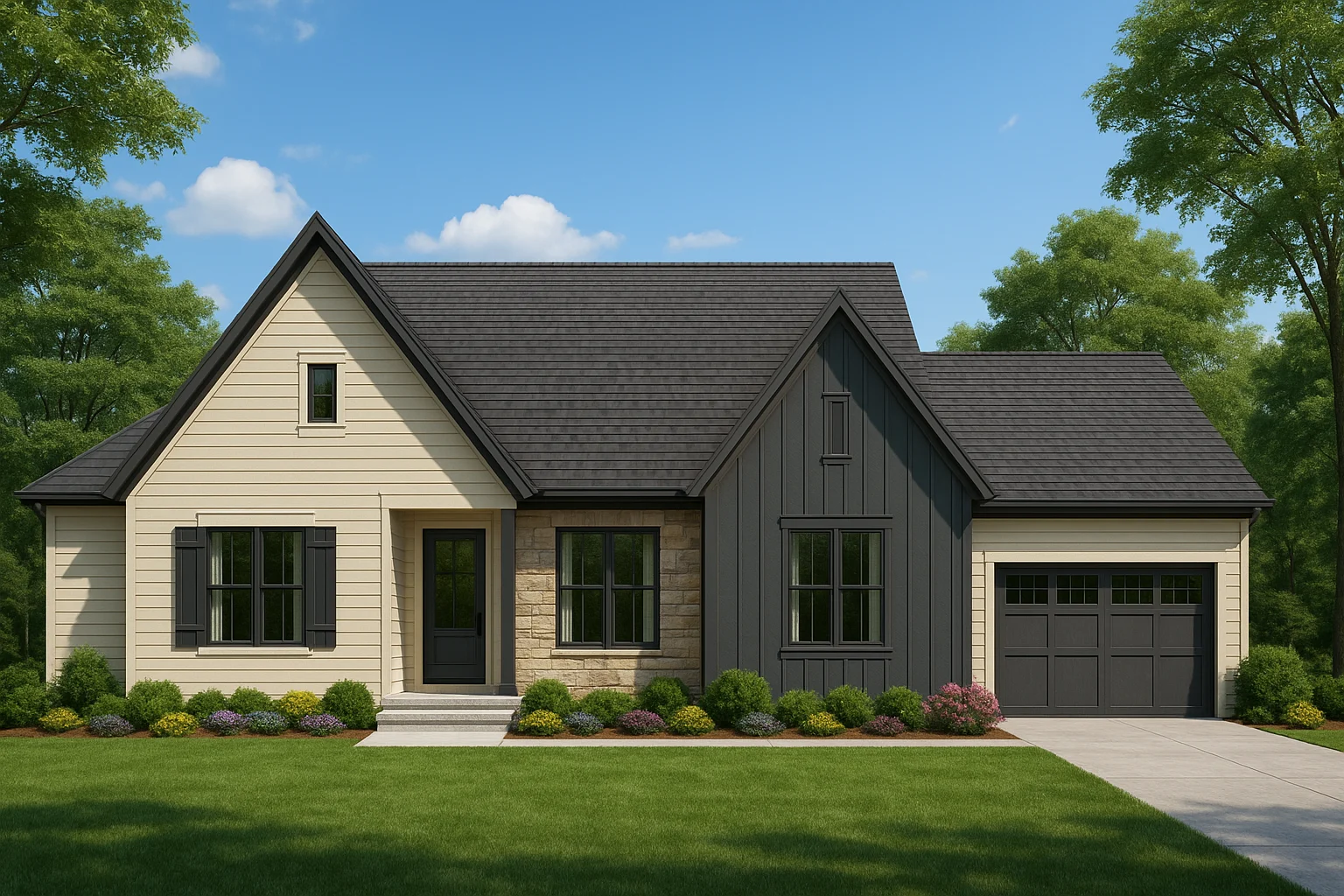 Modern Home Floor Plan with 5 Bedrooms, CAD Blueprint Designs