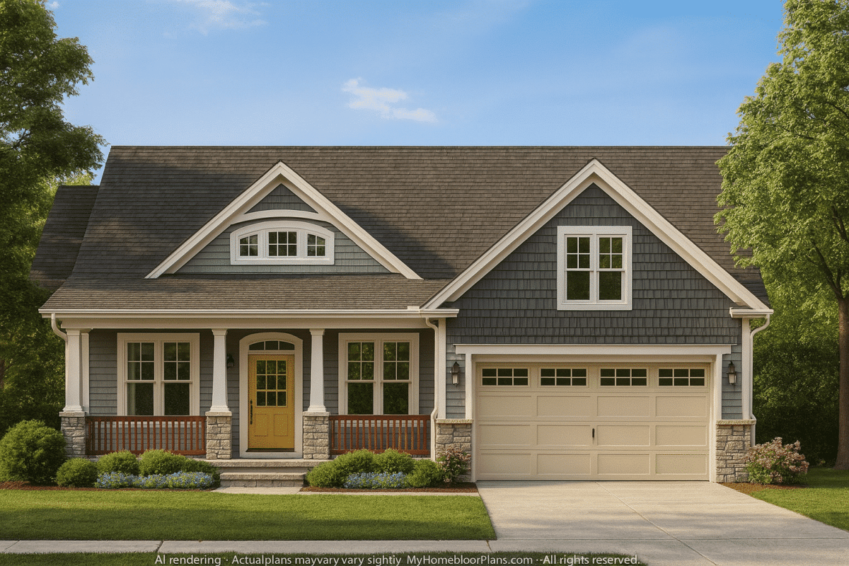 Craftsman Home Plan with 1.5 Floors Floor Plan Designs