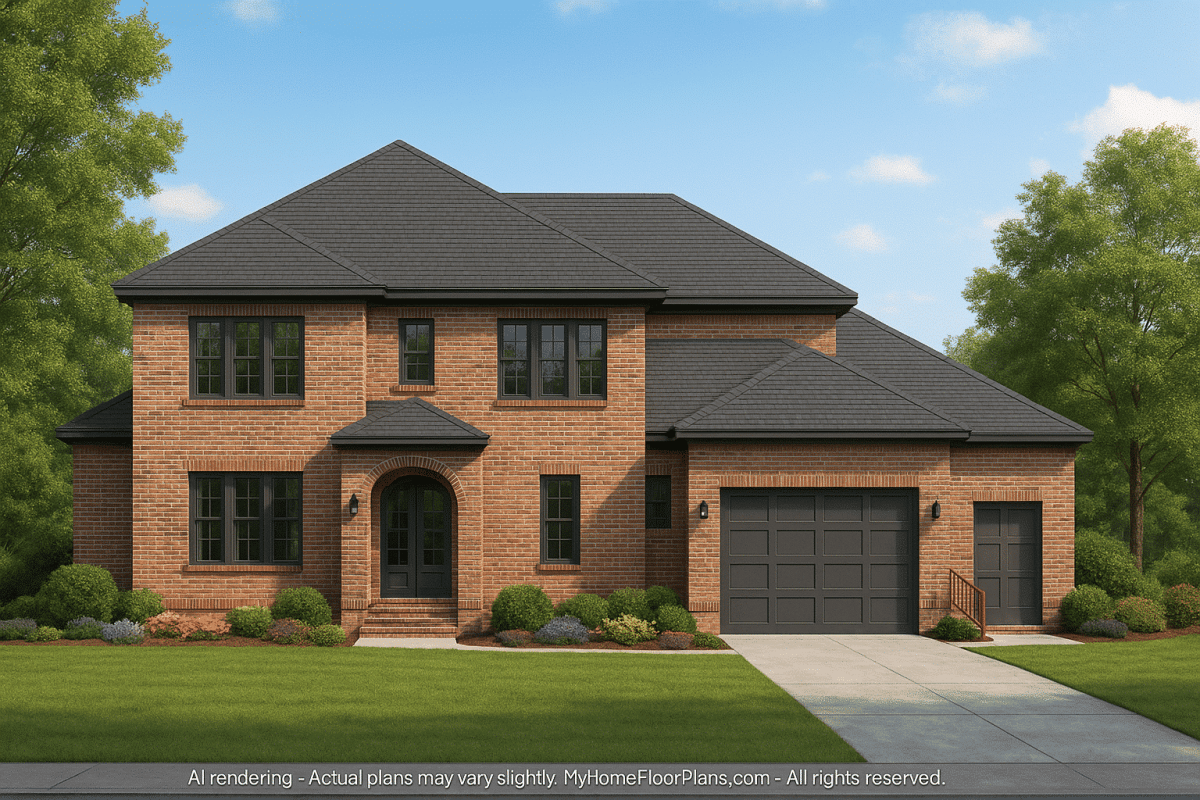 Elegant 2-Story House Plan with Vaulted Ceilings & Designer CAD Blueprints