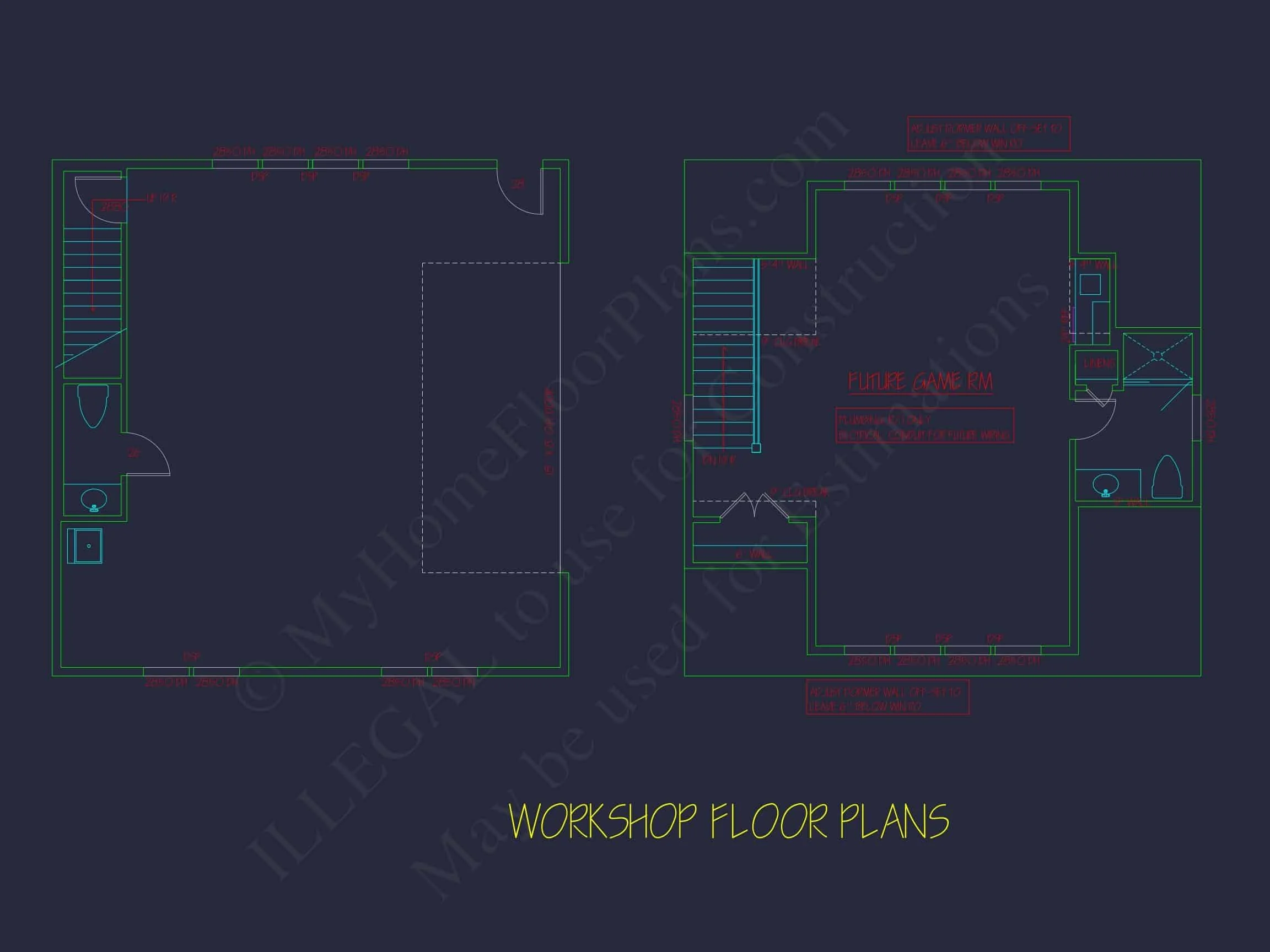 18-2052 WORKSHOP PLAN - Modern Garage House Plan with Workshop and Living Space 10 Modern Garage Home Plan with Workshop and Living Space