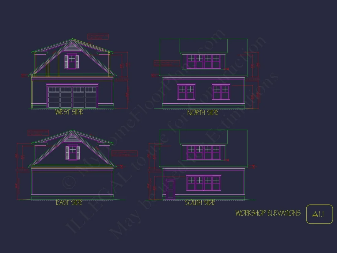 Modern Garage Home Plan with Workshop and Living Space