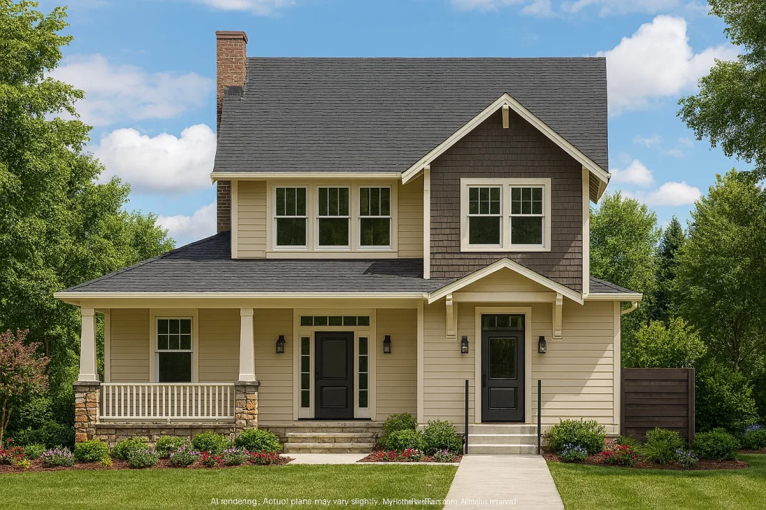 Charming Beach House Plan with 2 Stories and CAD Blueprint Design