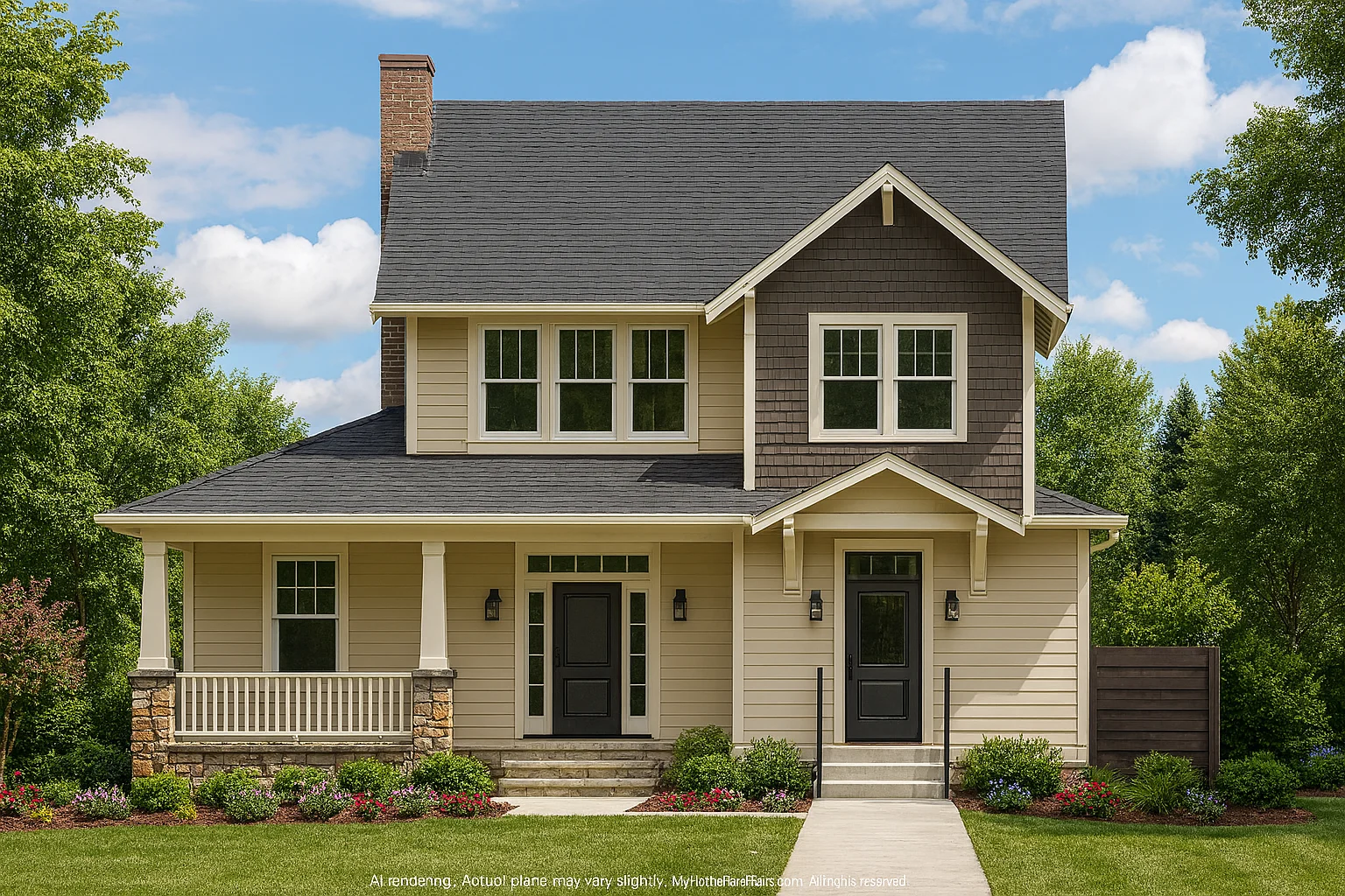 17-1008 HOUSE PLAN - Charming Beach House Plan: Architectural Floor Designs in CAD 2 Charming Beach House Plan with 2 Stories and CAD Blueprint Design