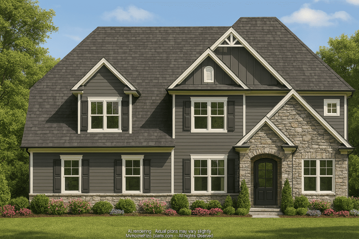 Perfect 2-Story House Plan with 3-Car Garage & Screened Porch