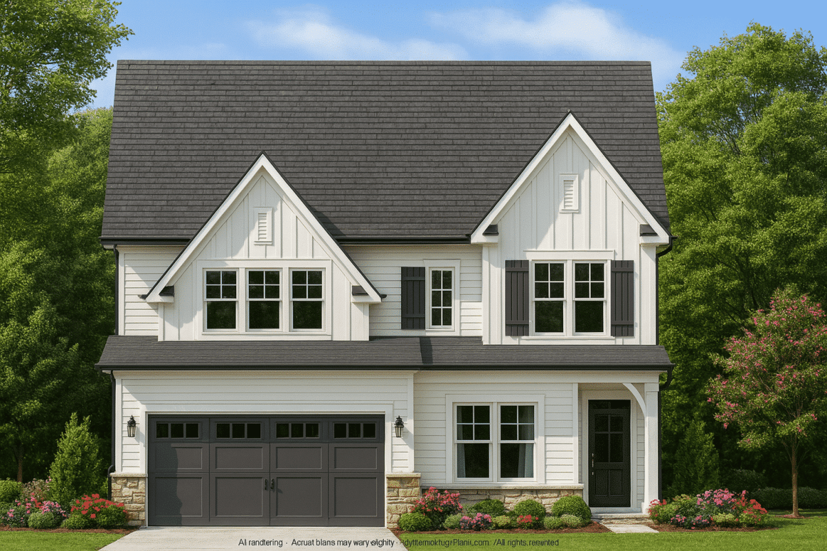 Traditional 2-Story House Plan with Craftsman Style & CAD Blueprints
