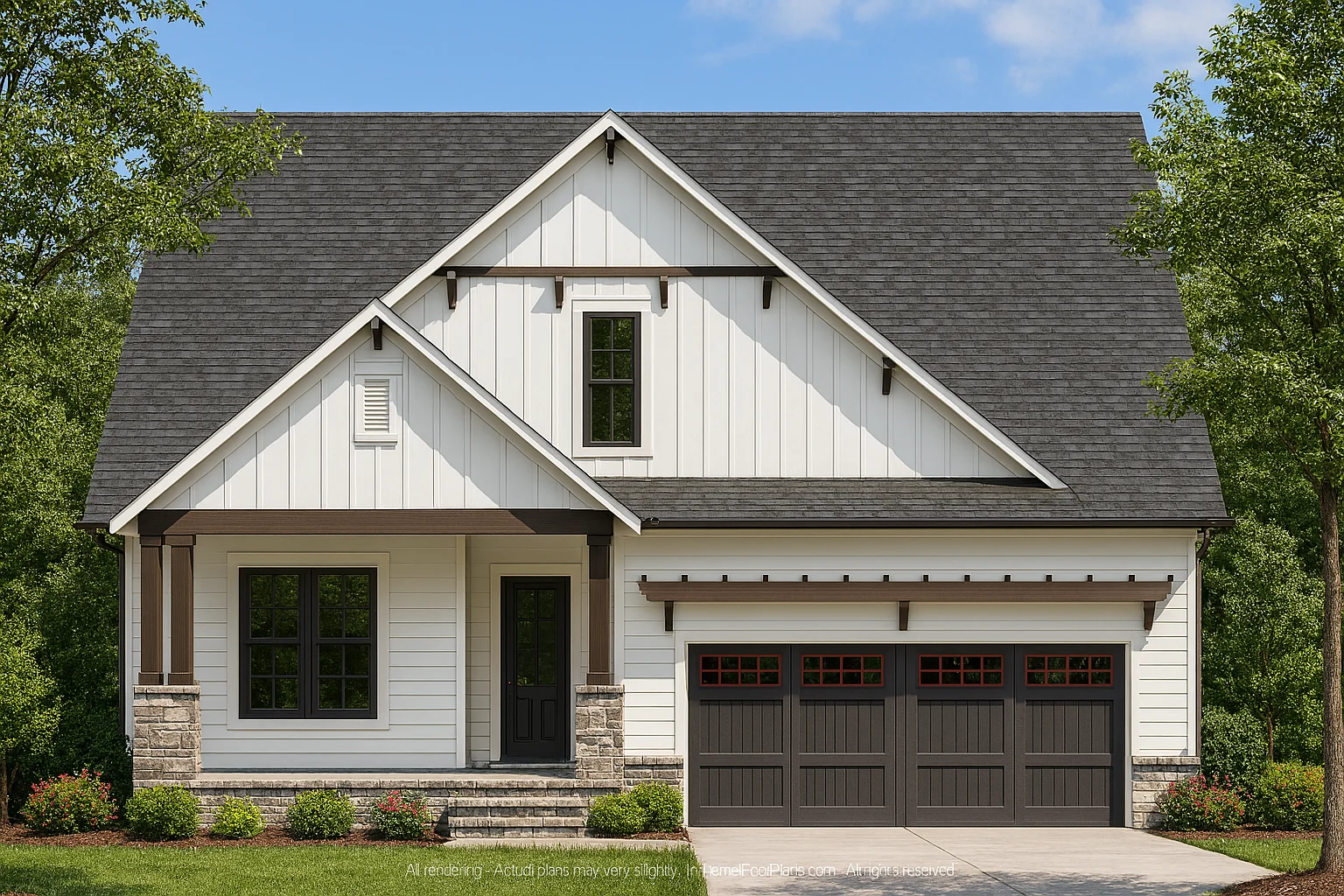 Modern Craftsman Home Plan with Open Floor Design & CAD Details