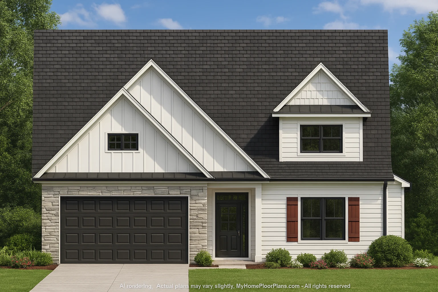 15-1273 HOUSE PLAN - Modern Craftsman Floor Plan with 4 Bedrooms and Garage 2 Modern Craftsman Floor Plan with 4 Bedrooms and Garage