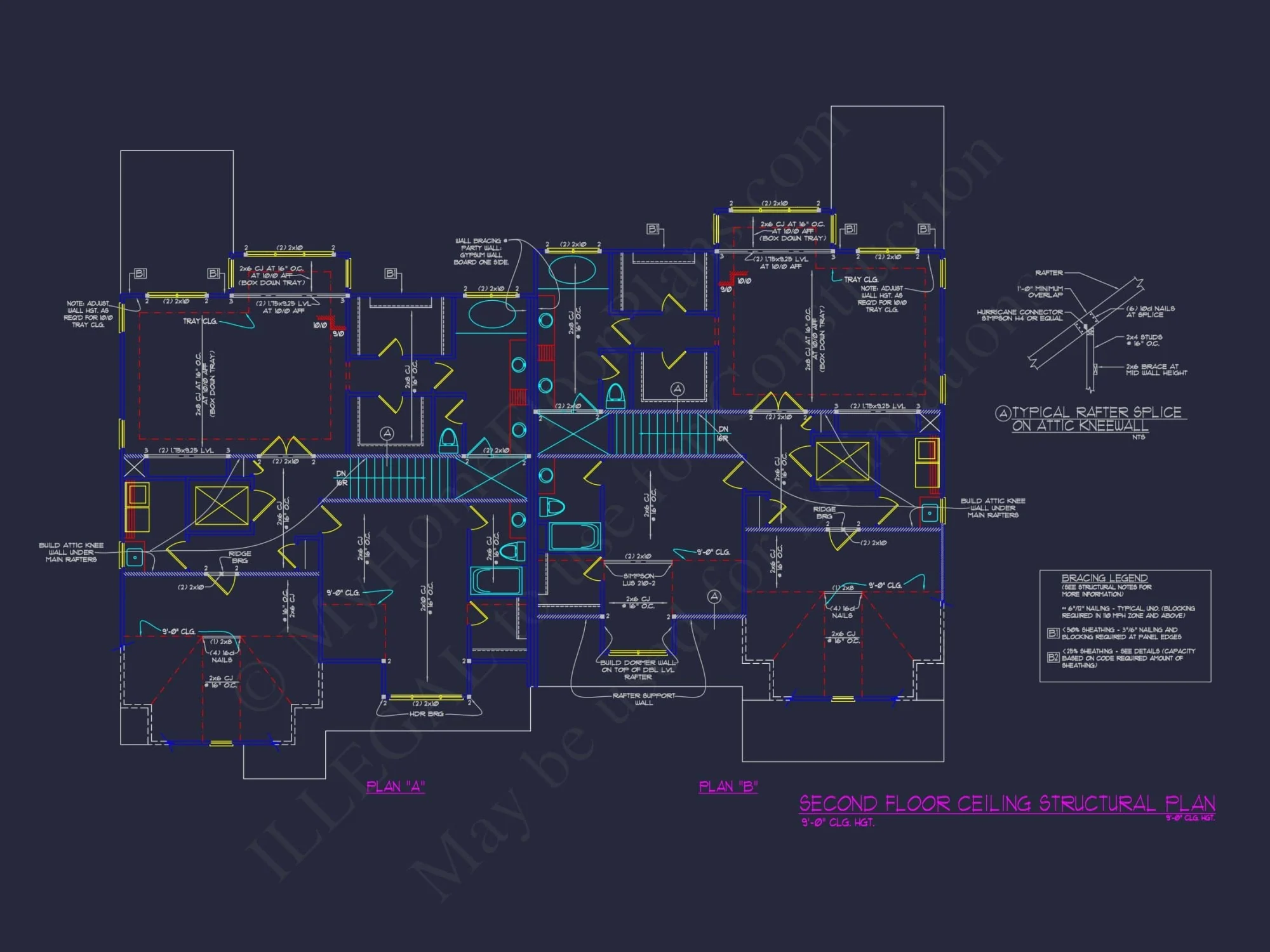 Elegant 3-Story Duplex House Plan with CAD Blueprint Designs