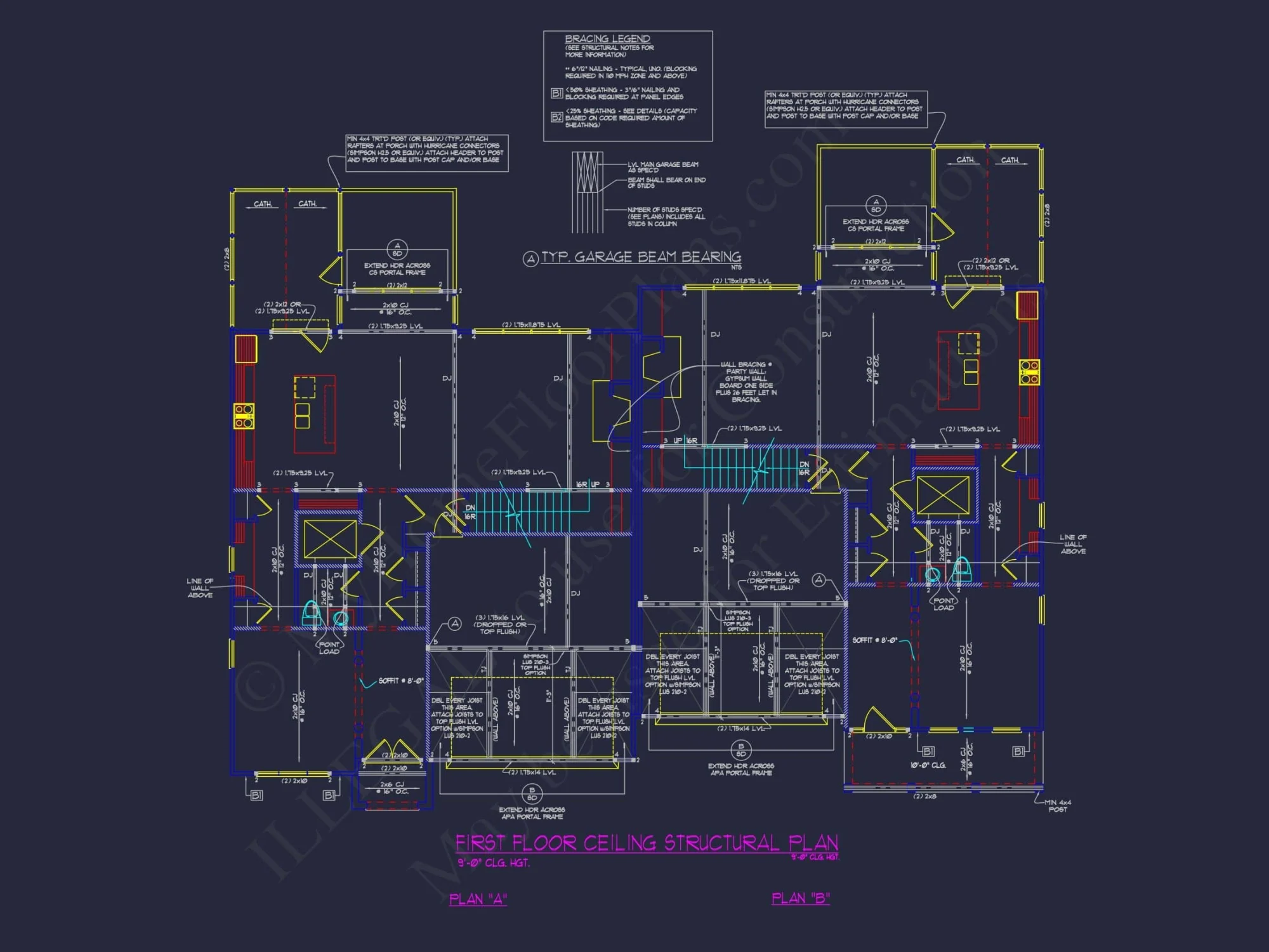 Elegant 3-Story Duplex House Plan with CAD Blueprint Designs