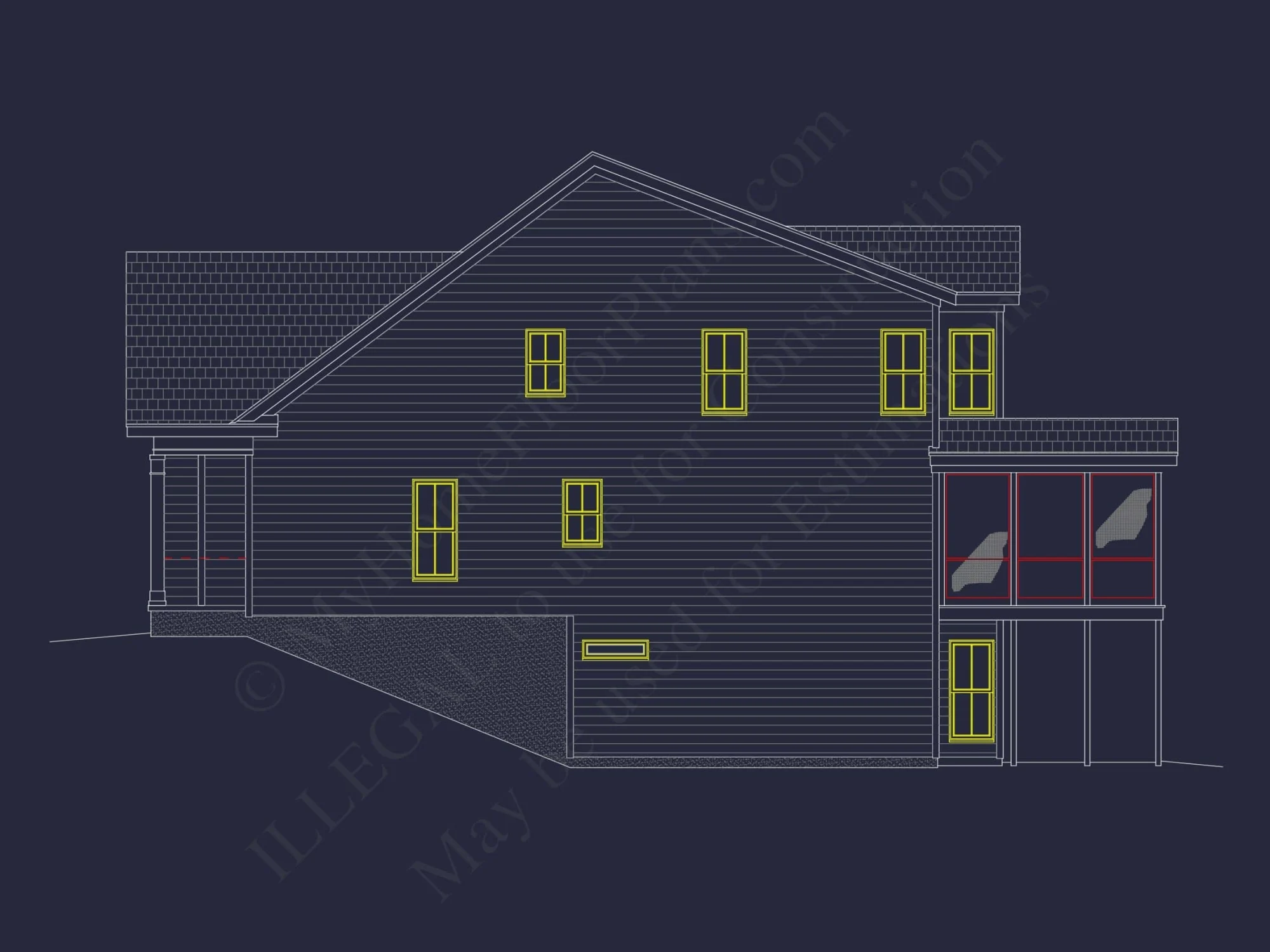 Elegant 3-Story Duplex House Plan with CAD Blueprint Designs