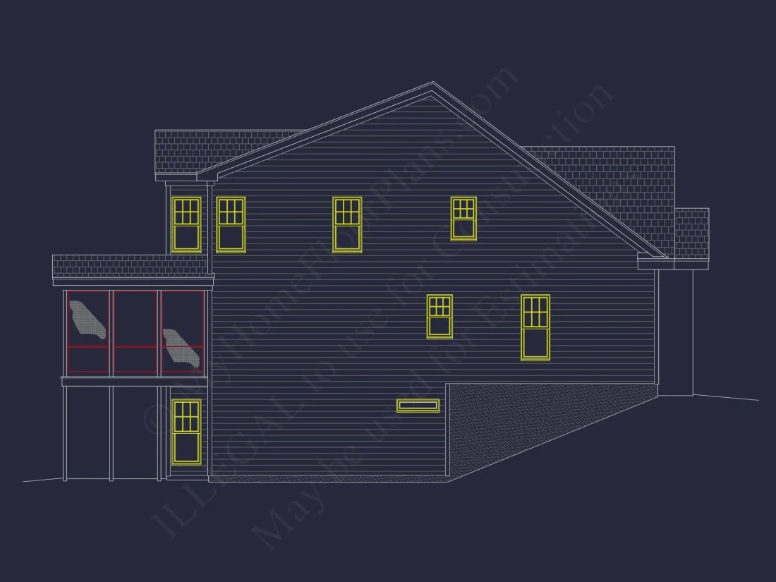 Elegant 3-Story Duplex House Plan with CAD Blueprint Designs