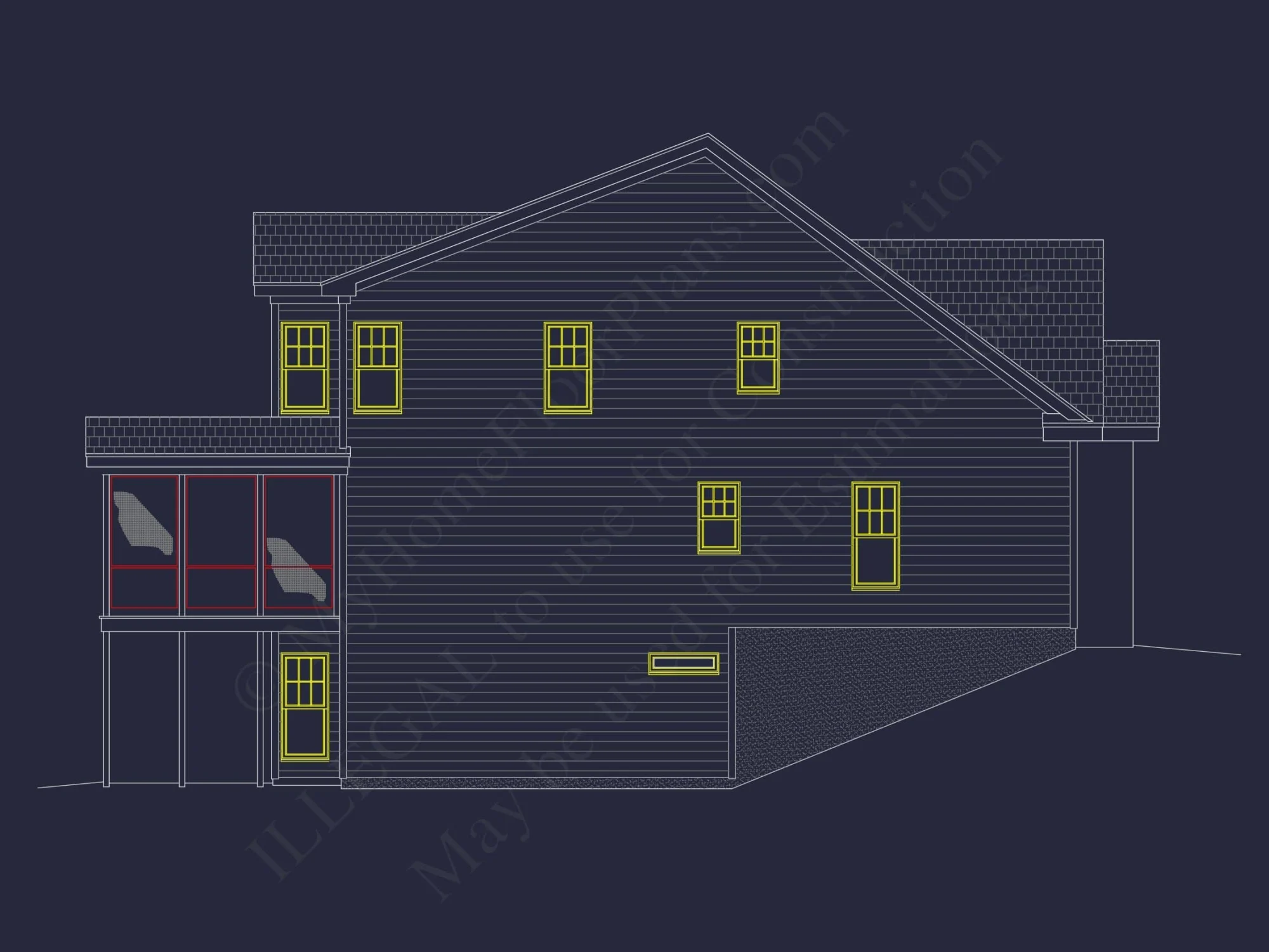 Elegant 3-Story Duplex House Plan with CAD Blueprint Designs