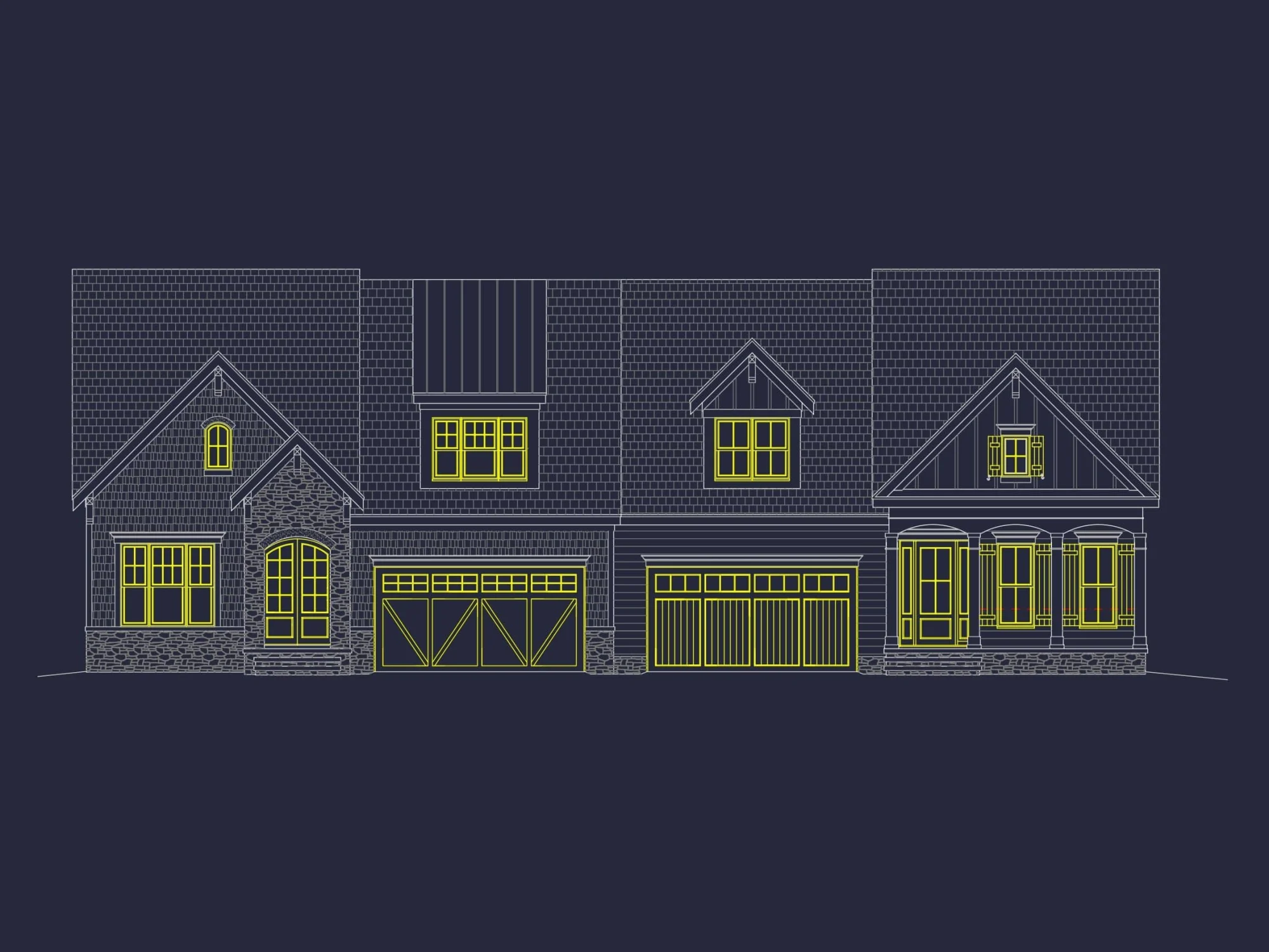 Elegant 3-Story Duplex House Plan with CAD Blueprint Designs