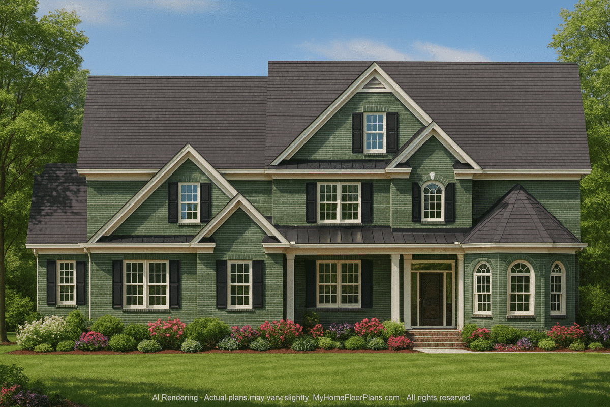 Charming 2-Story Home Plan with Traditional Design & CAD Blueprints