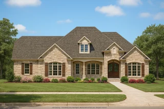 Traditional 1.5-Story House Plan with Spacious Layout & CAD Blueprints