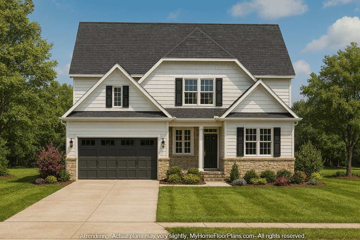 Modern Suburban Home Plan with Spacious Floor Designs