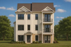 Spacious Duplex House Plan with Modern Design and CAD Blueprint