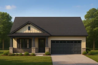 Craftsman Style Home Floor Plan with 2–3 Bedrooms and Covered Porches