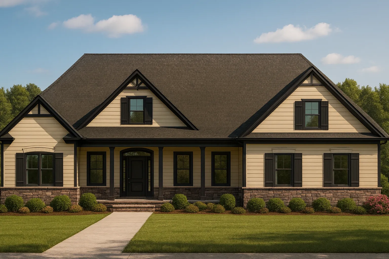 Charming 1.5-Story Home Blueprint with Craftsman Style and CAD Designs