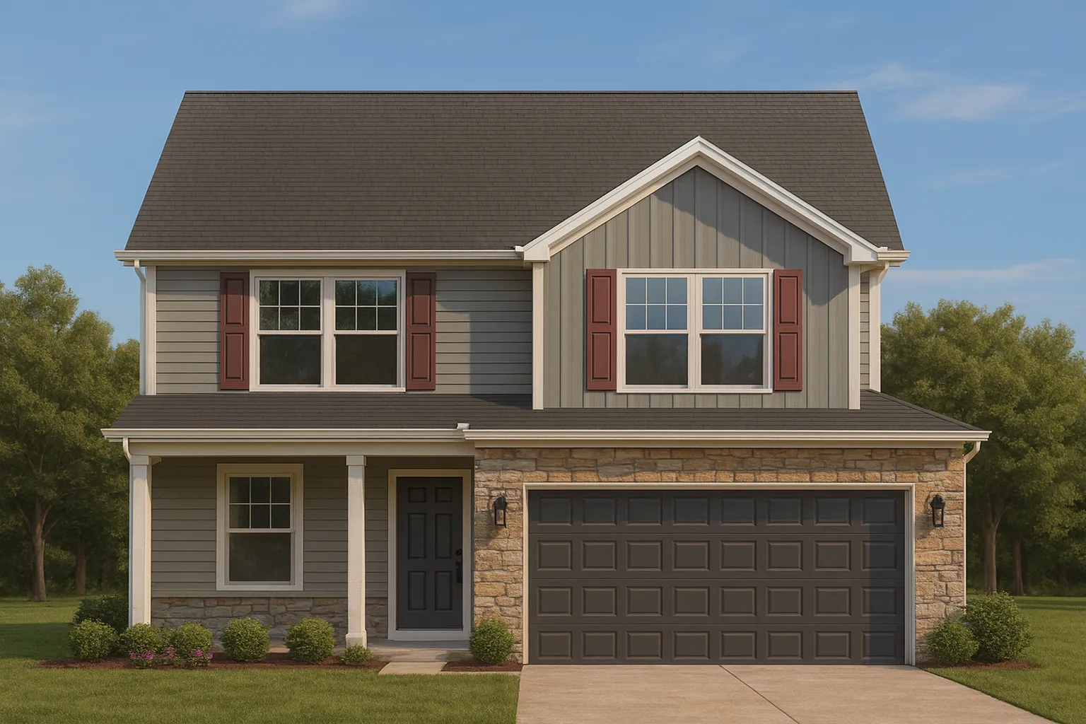 Townsend 2-Story House Plan with Craftsman Style Options